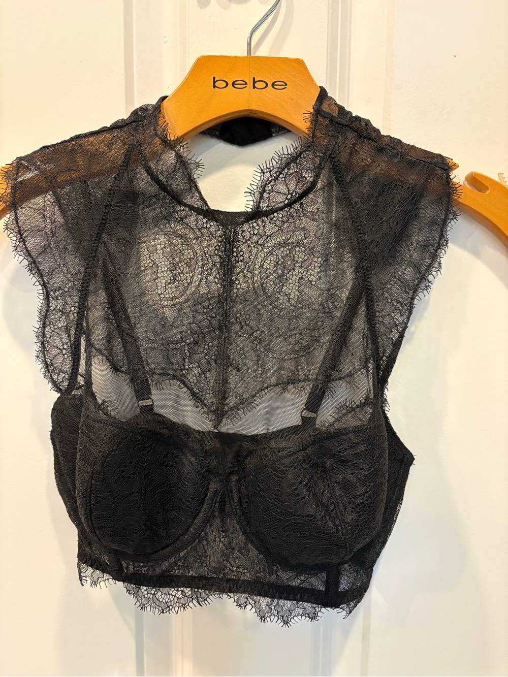 Women’s Victoria’s Secret SZ 34C Dream Angels Black Lace Sheer Corset Bralette